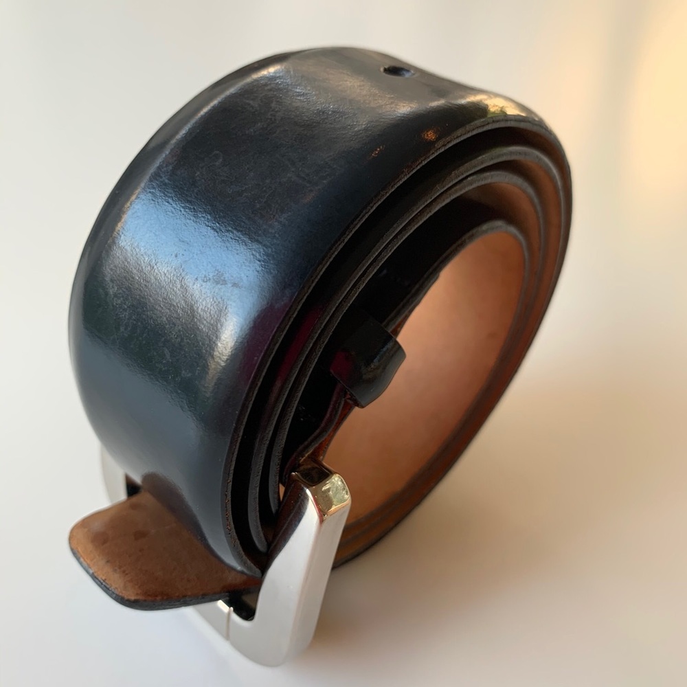 Stanley Korshak Black Leather Belt, M - Picture 7 of 7